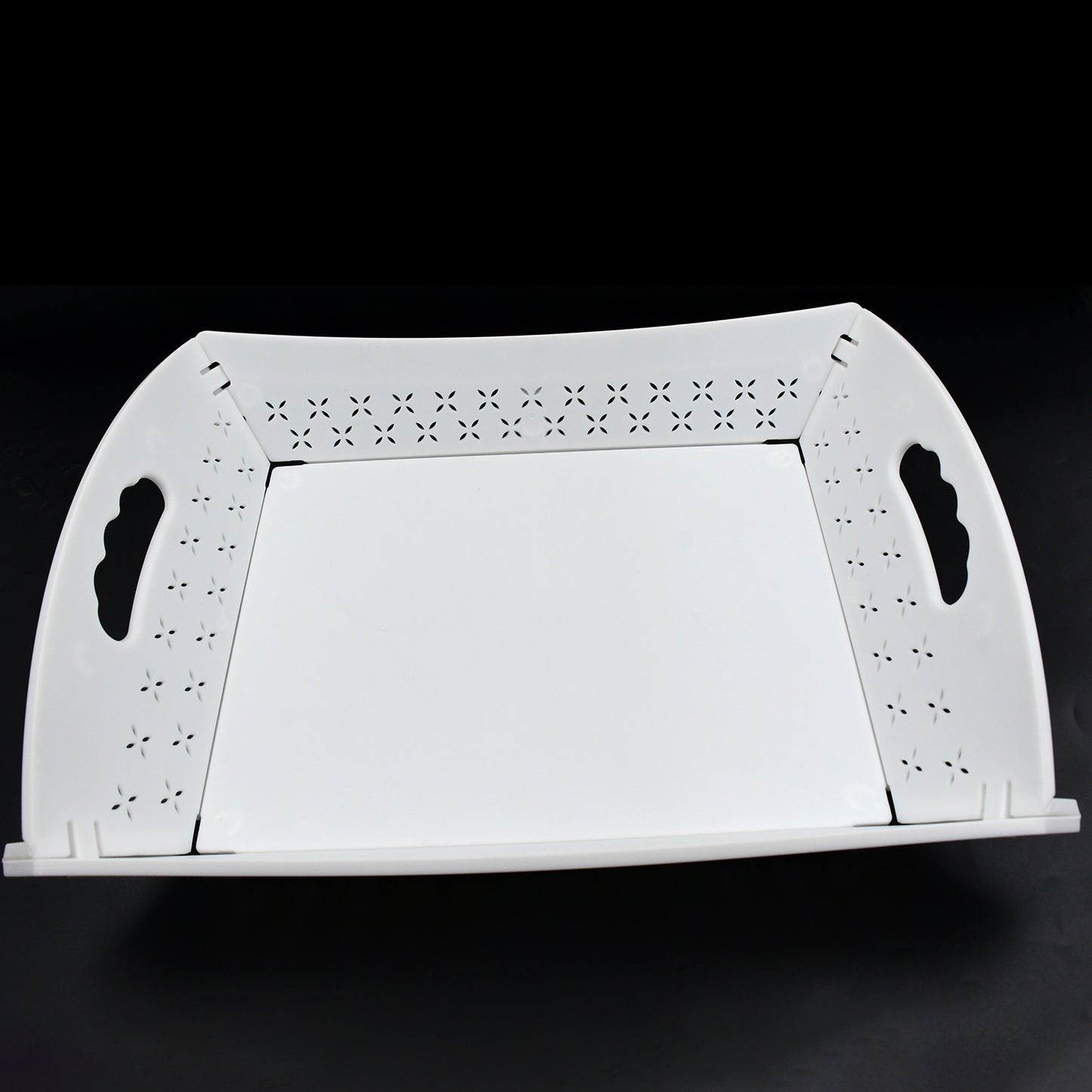 Foldable Serving Tray with Handle | Plastic Food Tray for Kitchen, Outdoor & Restaurant Use