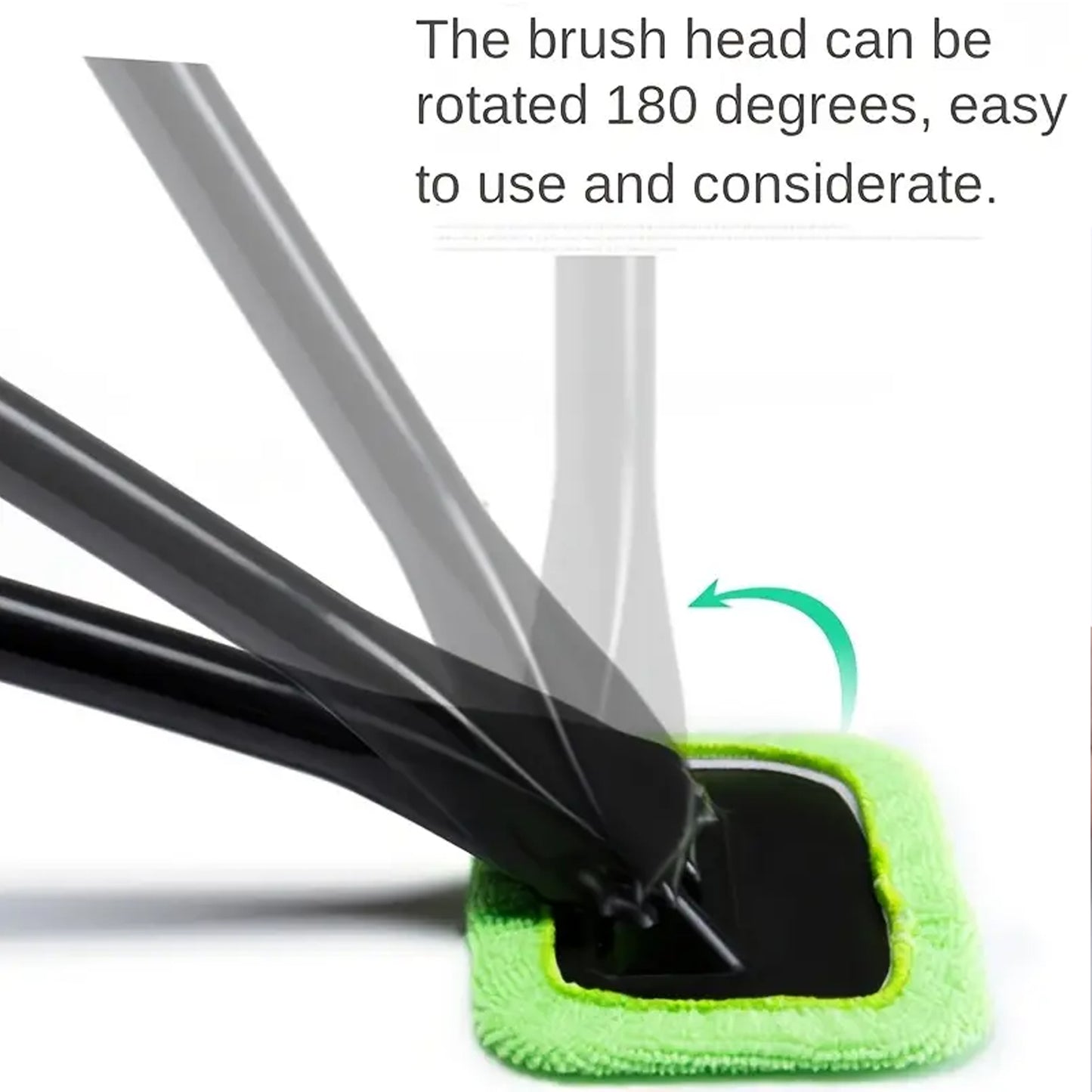 Windshield Glass Cleaner Wiper with Extra Microfiber Cloth – 38cm Long Handle 🧽🚗🪟