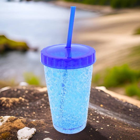 Plastic Reusable Sipper Tumbler with Lid & Straw – 500 ml – Eco-Friendly Drinkware (Mix Colors)