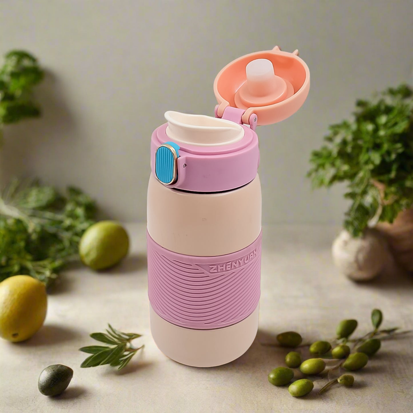 420ml Insulated Stainless Steel Bottle – Leakproof, Rubber Grip & Travel-Friendly 🚰❄️🔥