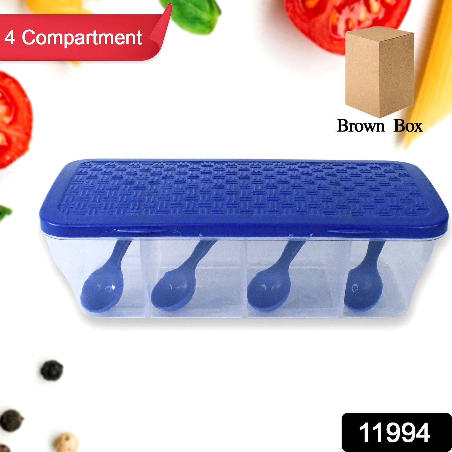 Kitchen Multipurpose Air - tight 4 Sections Storage Containers Masala Box (1 Set) - Chestore