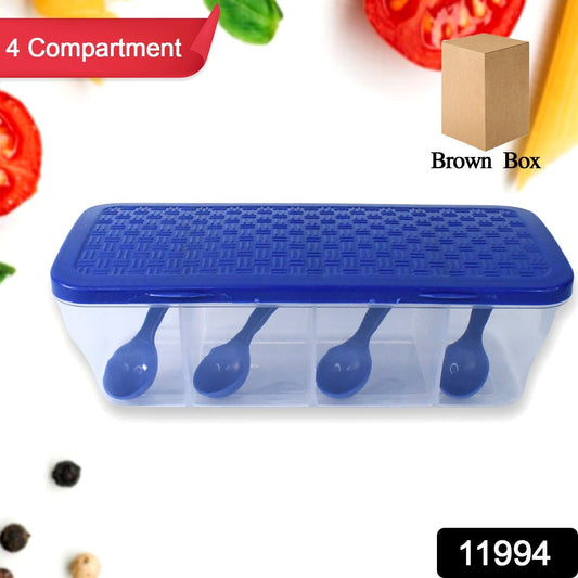 Kitchen Multipurpose Air - tight 4 Sections Storage Containers Masala Box (1 Set) - Chestore