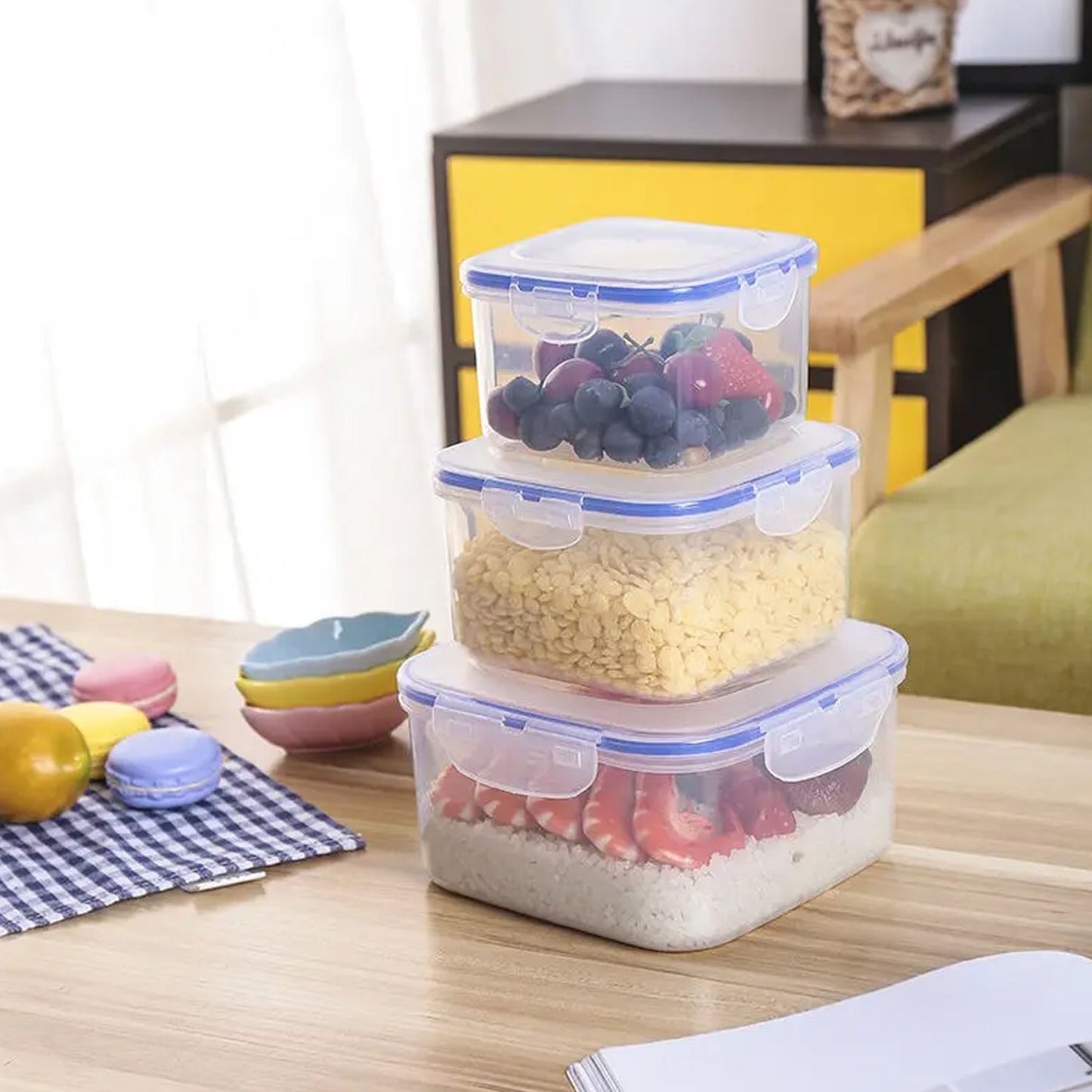 Kitchen Storage Container Set – 3 - Piece Airtight & Food - Grade - Chestore