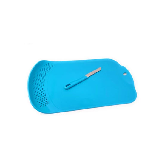 Chop & Drain Chopping Board with Sleek Knife – Multipurpose Kitchen Tool