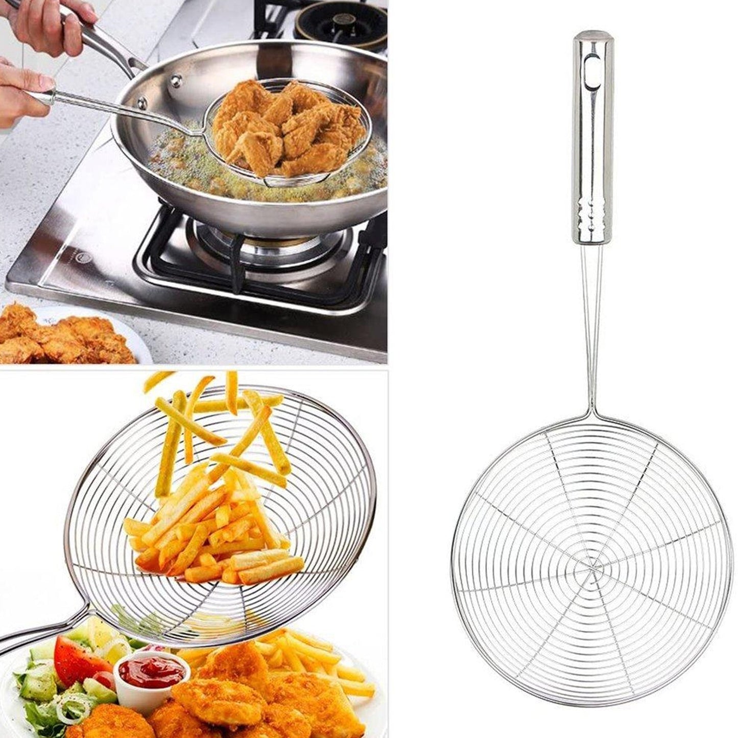 Large Oil Strainer – Perfect for Safe & Easy Frying - Chestore