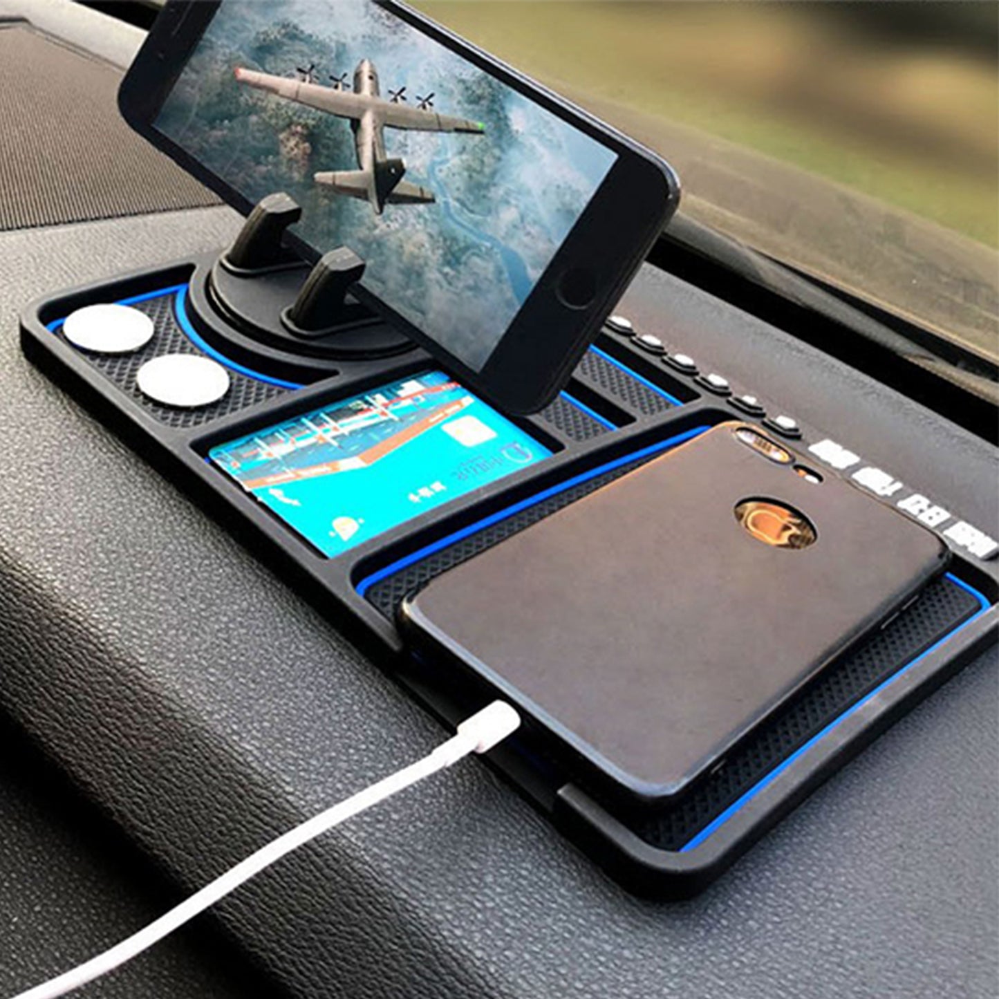 Anti-Slip Car Dashboard Mat & Phone Holder Mount – Secure Grip While Driving 🚗📱🛑