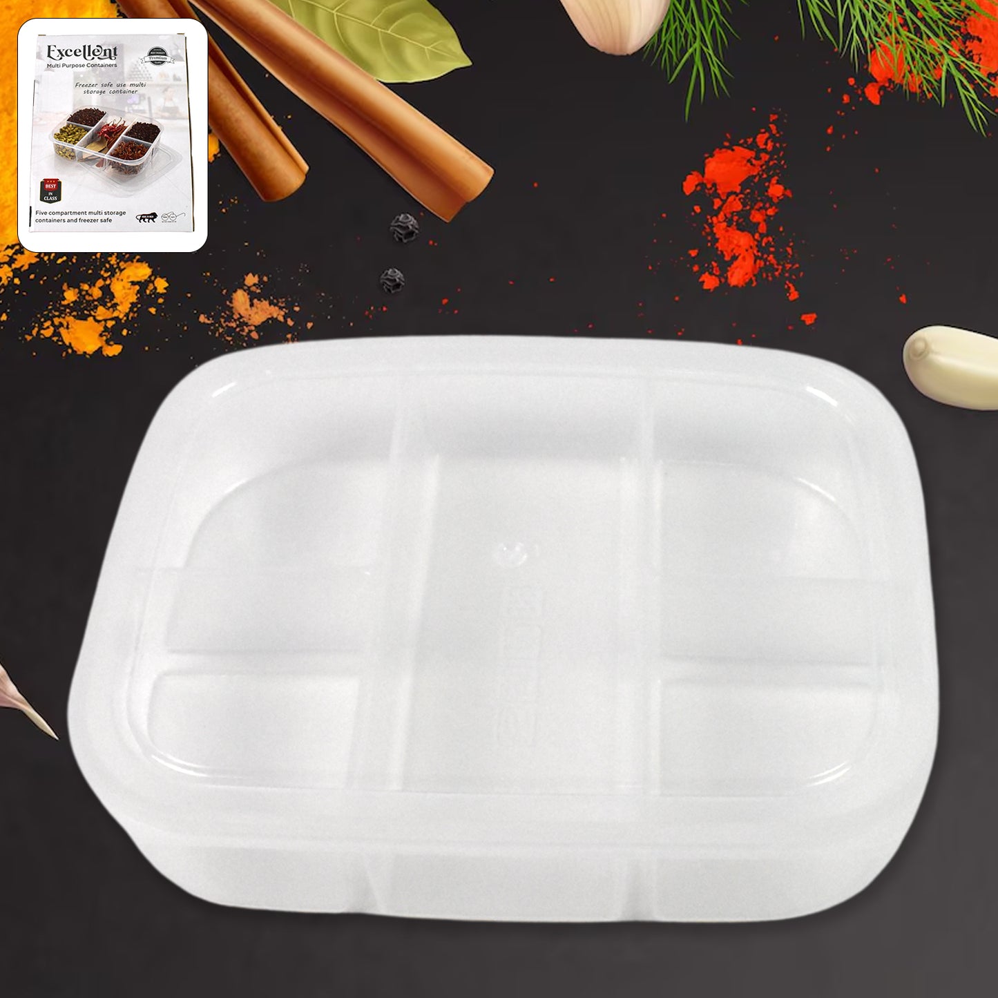 5-Compartment Reusable Lunch Box – BPA-Free & Leakproof 🍱✨