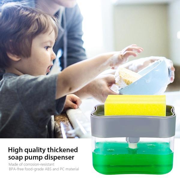 Liquid Soap Dispenser with Sponge Holder - Pet Cleaning Essentials - Chestore