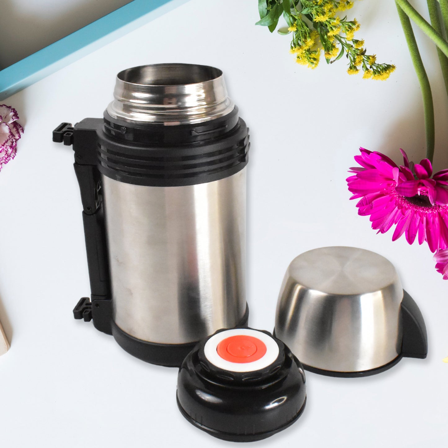 1200ml Stainless Steel Vacuum Flask – Portable, Leakproof & Keeps Drinks Hot/Cold ☕❄️🔥