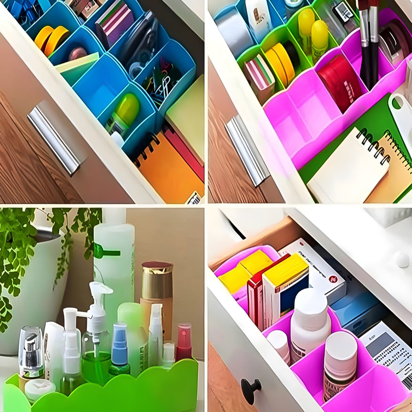 5-Compartment Storage Box for Socks, Handkerchiefs & Underwear – Pack of 4 | Closet Organizer