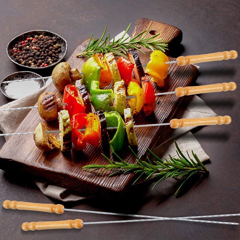 BBQ Tandoor Skewers – Stainless Steel Grill Sticks (Pack of 12) 🍢🔥🍖