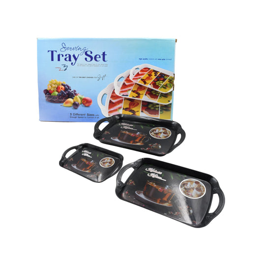Mealmine Serving Tray Set of 3 – Multipurpose & Stylish - Chestore