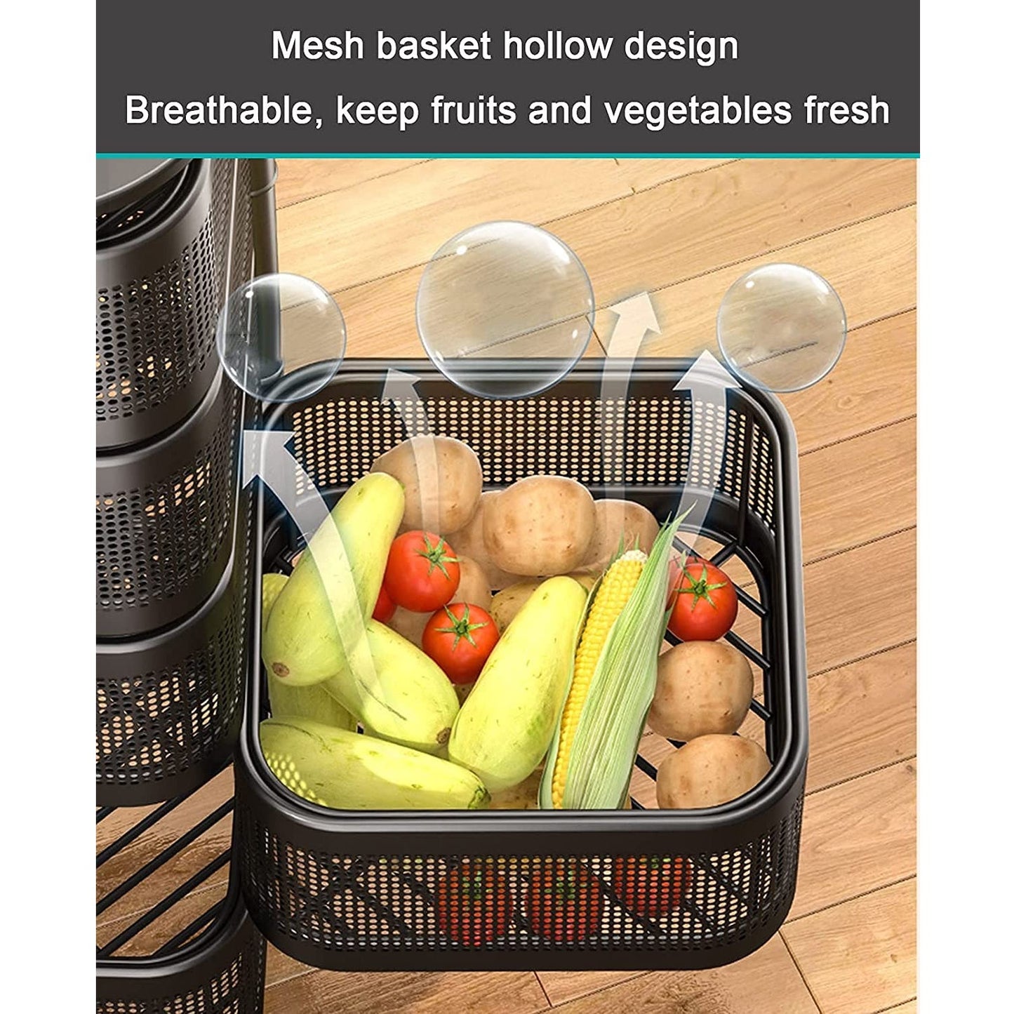 Metal Kitchen Trolley – 3 & 4 Layer Organizer with Wheels - Chestore