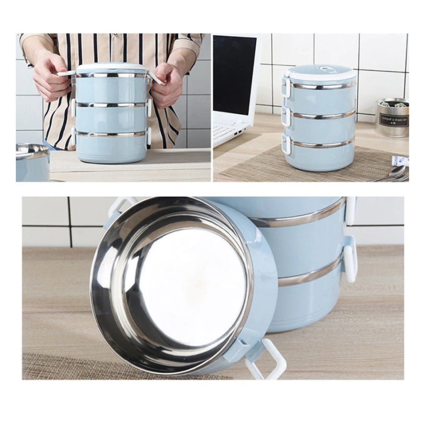 Multi - Layer Stainless Steel Hot Lunch Box – 3 Layer - Chestore