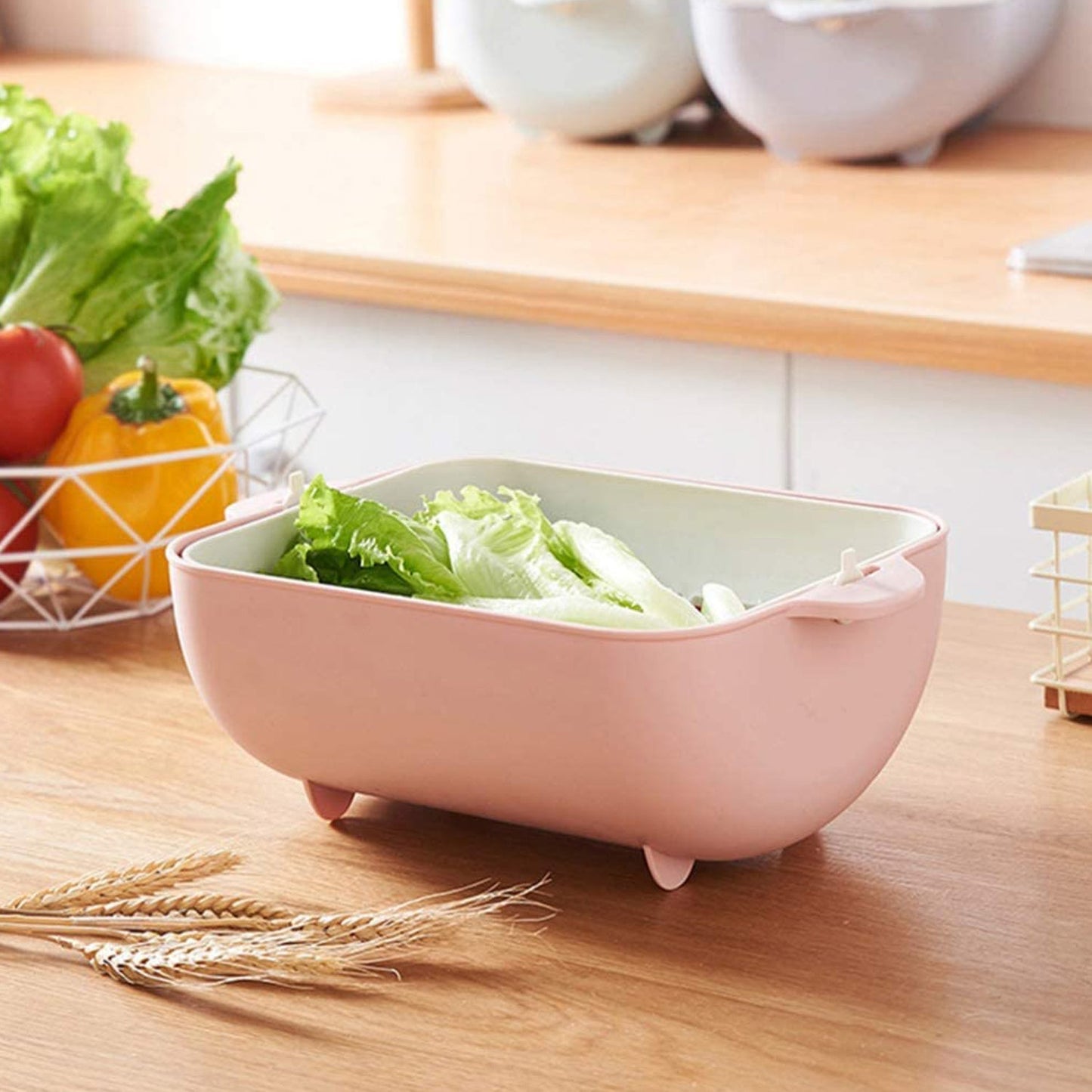 Multifunctional Double - Layer Rotatable Strainer Bowl – BPA - Free - Chestore