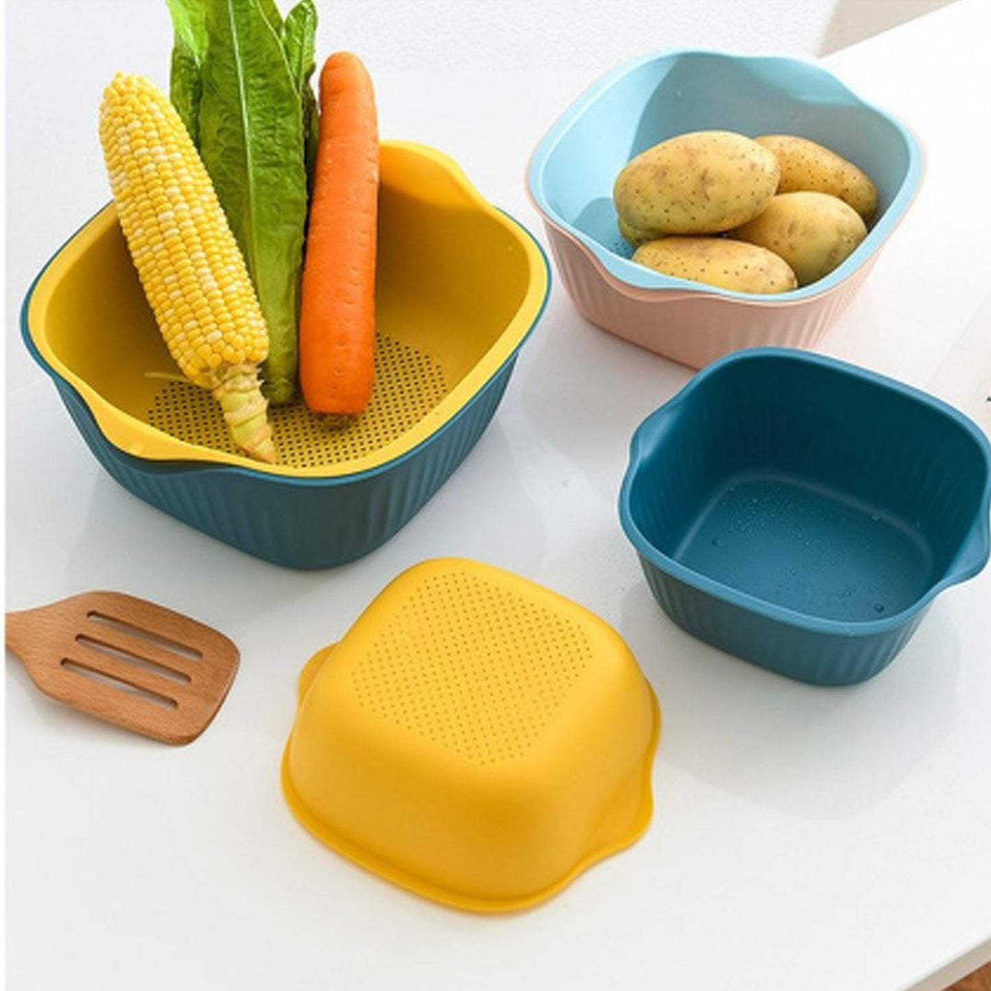 Multifunctional Kitchen Bowl & Strainer 🍅 | Wash & Drain with Ease 🥦 | CHESTORE - Chestore