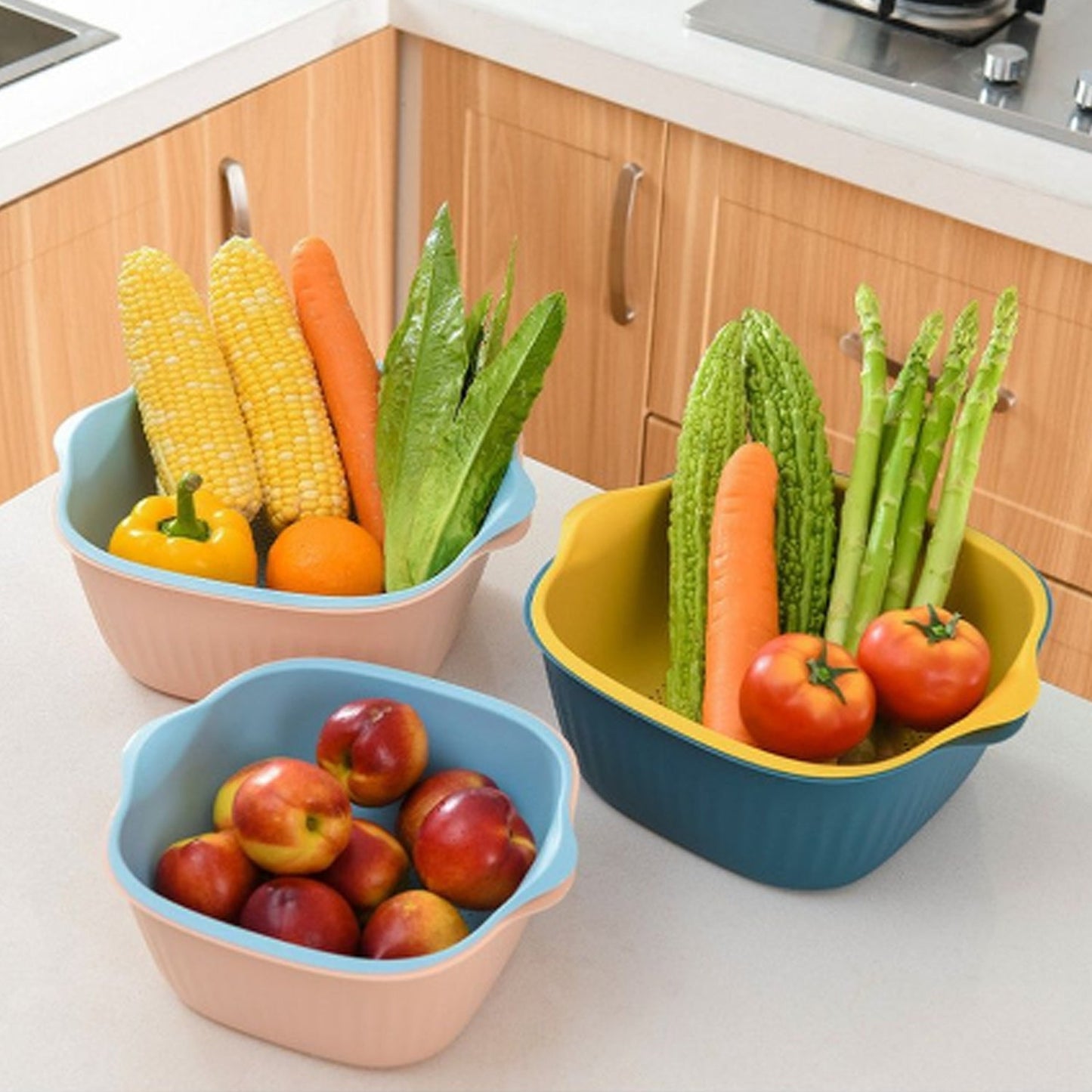 Multifunctional Kitchen Bowl & Strainer 🍅 | Wash & Drain with Ease 🥦 | CHESTORE - Chestore