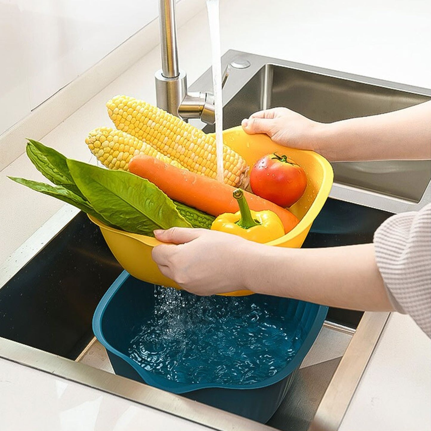 Multifunctional Kitchen Bowl & Strainer 🍅 | Wash & Drain with Ease 🥦 | CHESTORE - Chestore