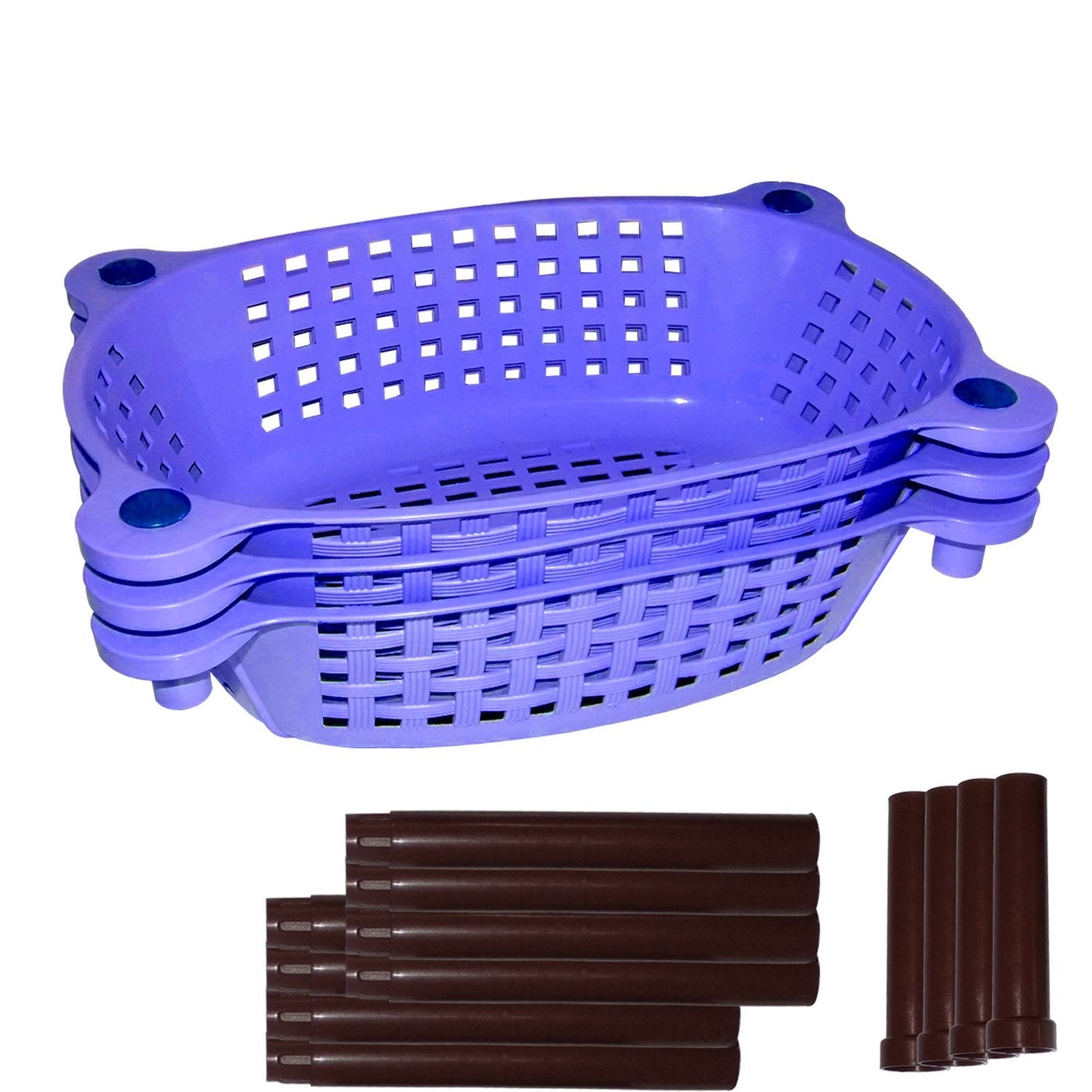 Multipurpose Plastic Storage Rack Organizer – 3 Pcs Set - Chestore