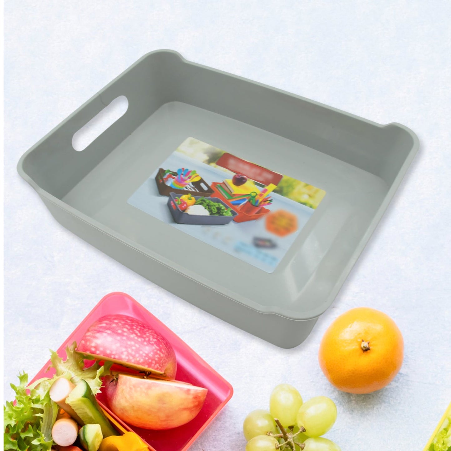 Multipurpose Plastic Storage Tray – Set of 3 for Kitchen & Home - Chestore