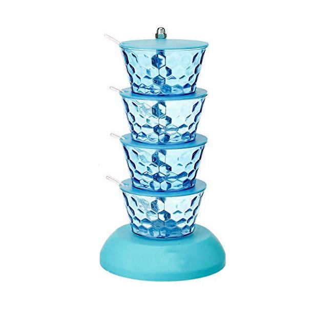 4-in-1 Multipurpose 360° Rotating Pickle Rack Container – Kitchen Organizer