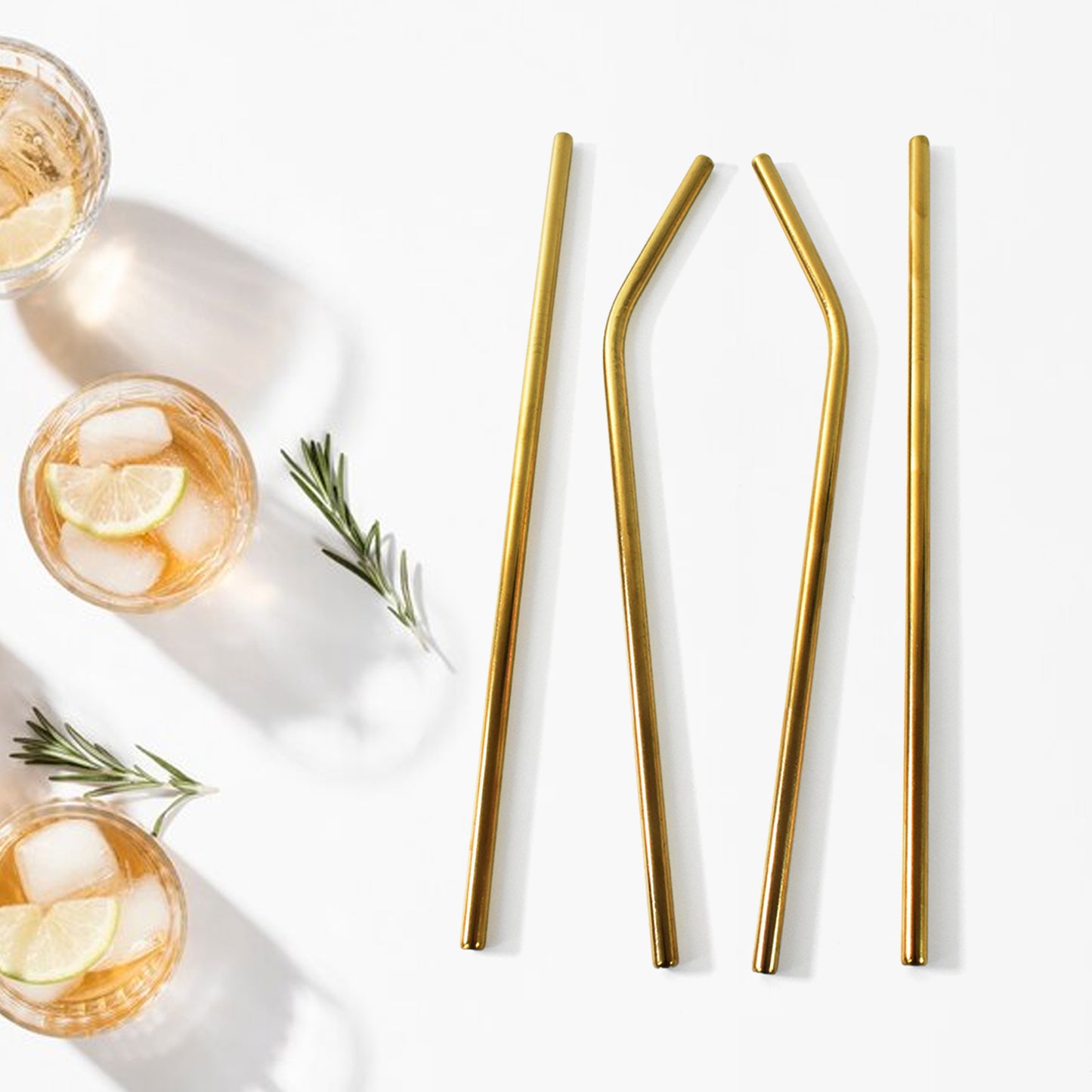 🥤 Reusable Stainless Steel Straws with Cleaning Brush – 5 Pcs Set