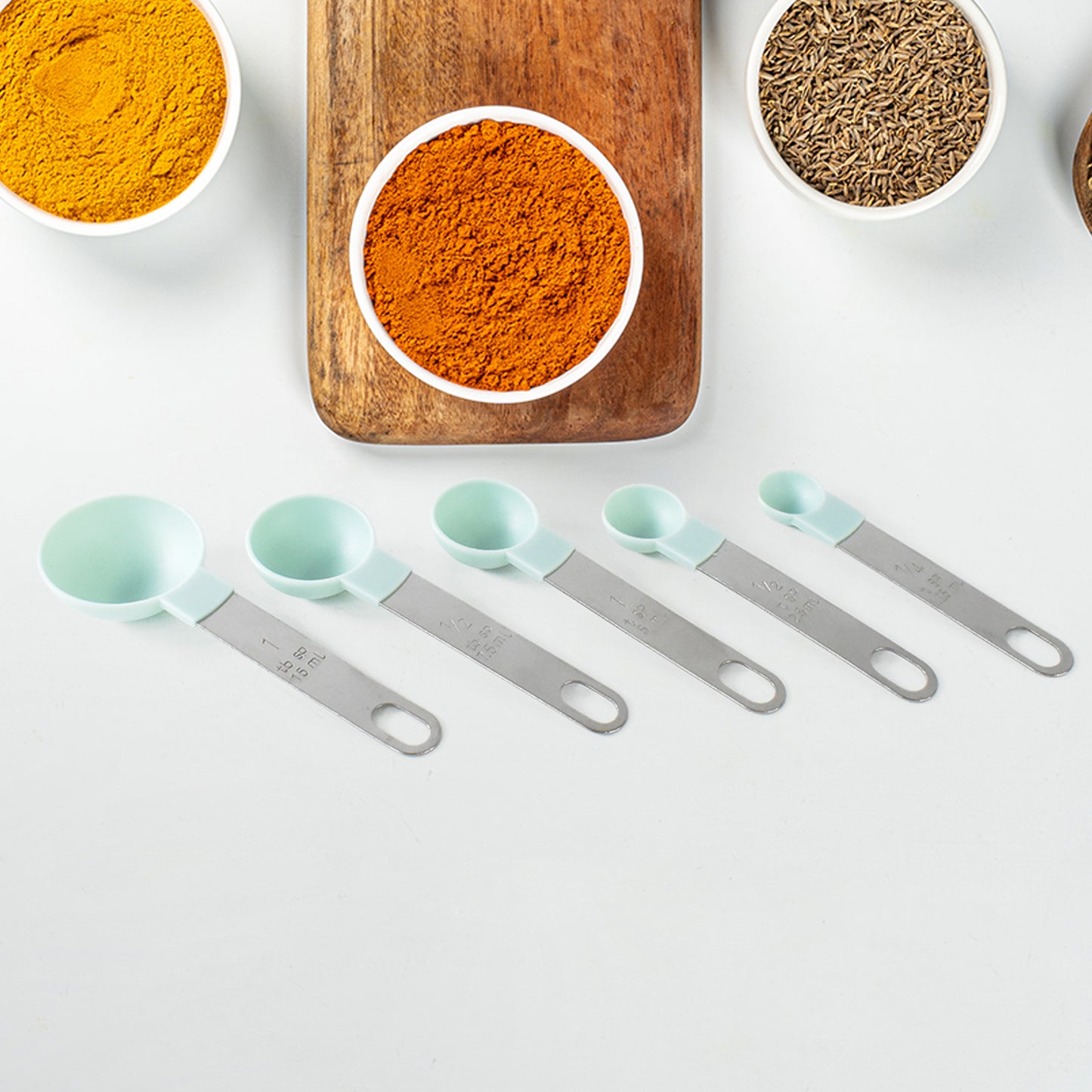 5-Piece Stainless Steel & Plastic Measuring Spoon Set – Precise & Durable 🥄✨
