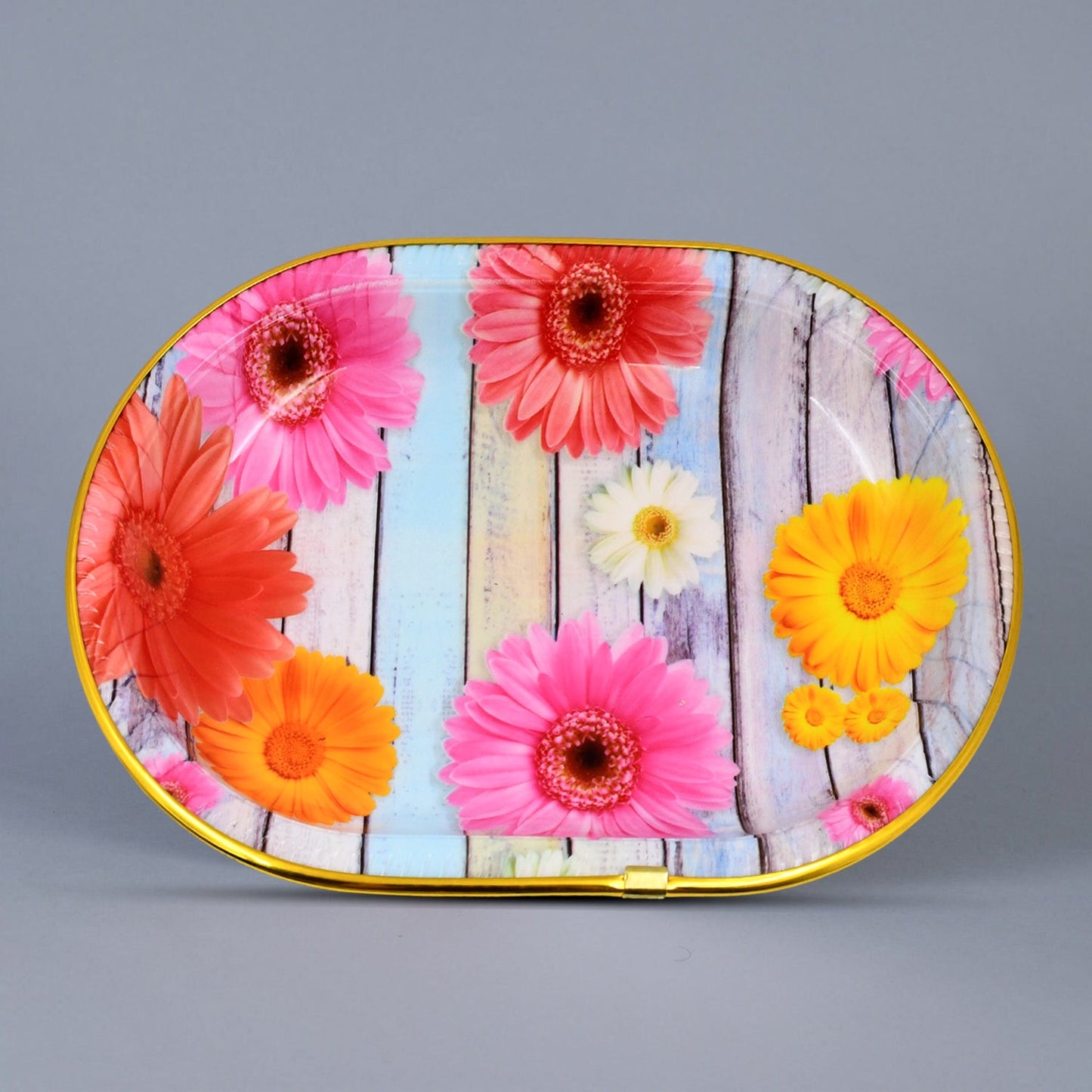 3-Piece Flower Printed Serving Tray Set – Stylish & Durable