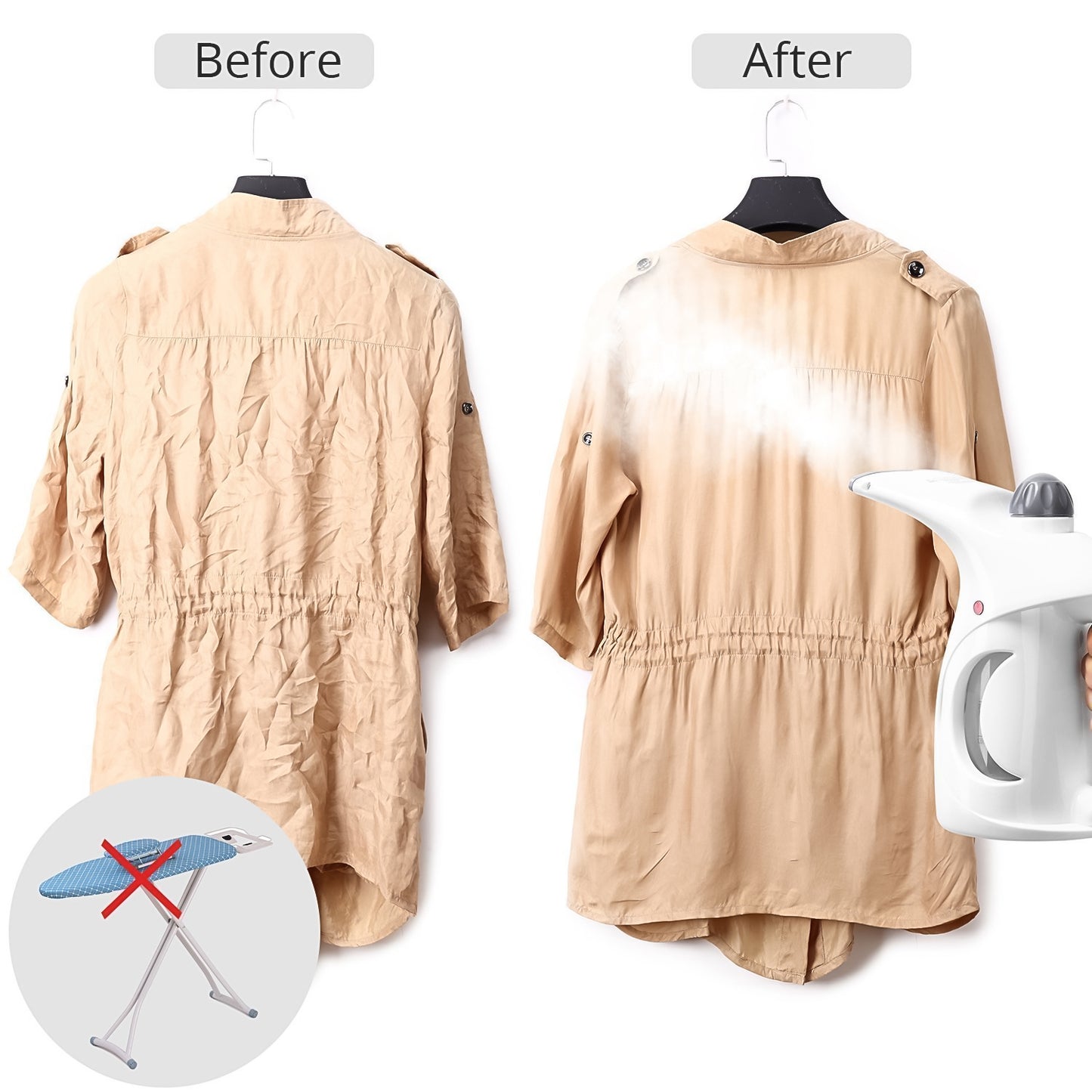 2-in-1 Portable Handheld Steamer – For Clothes & Facial Use | Quick Steam Technology