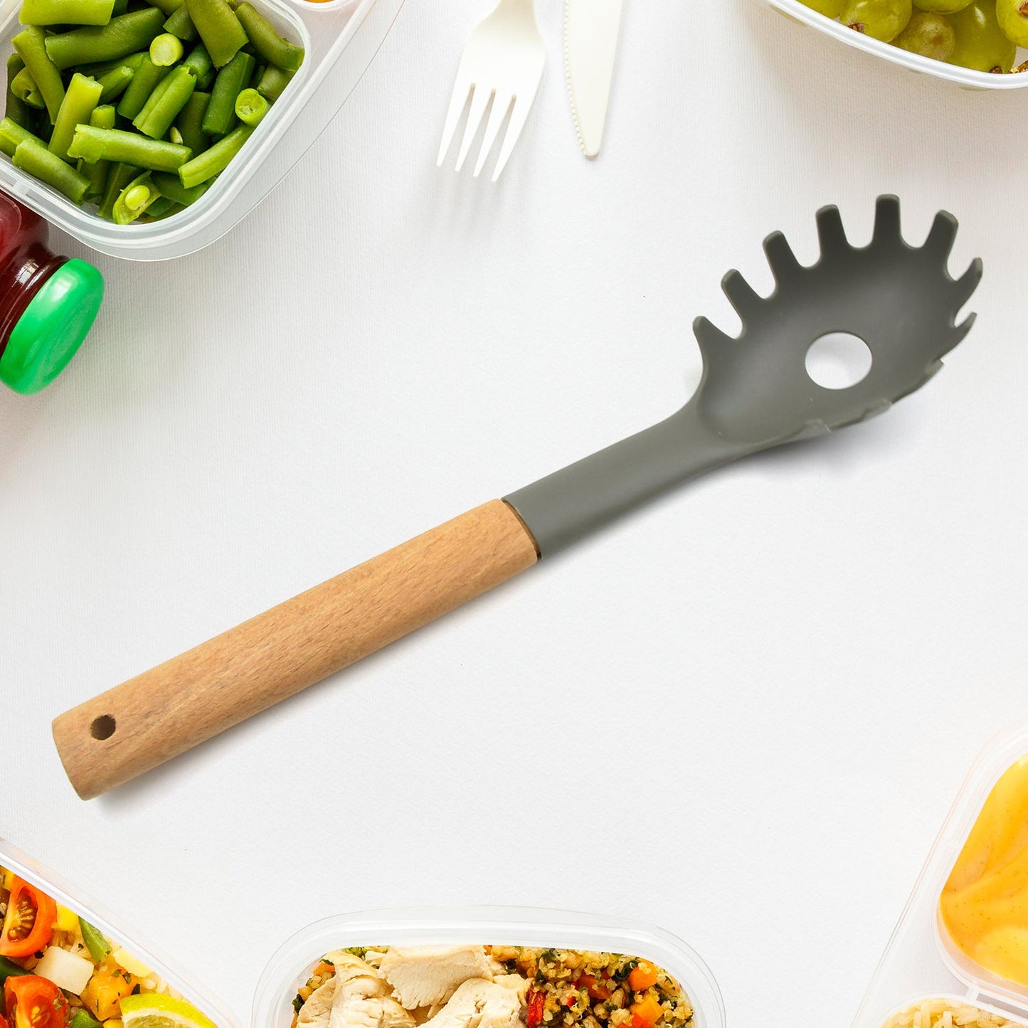 Plastic Kitchen Whisk & Spoon – Heat - Resistant Non - Stick Cookware - Chestore