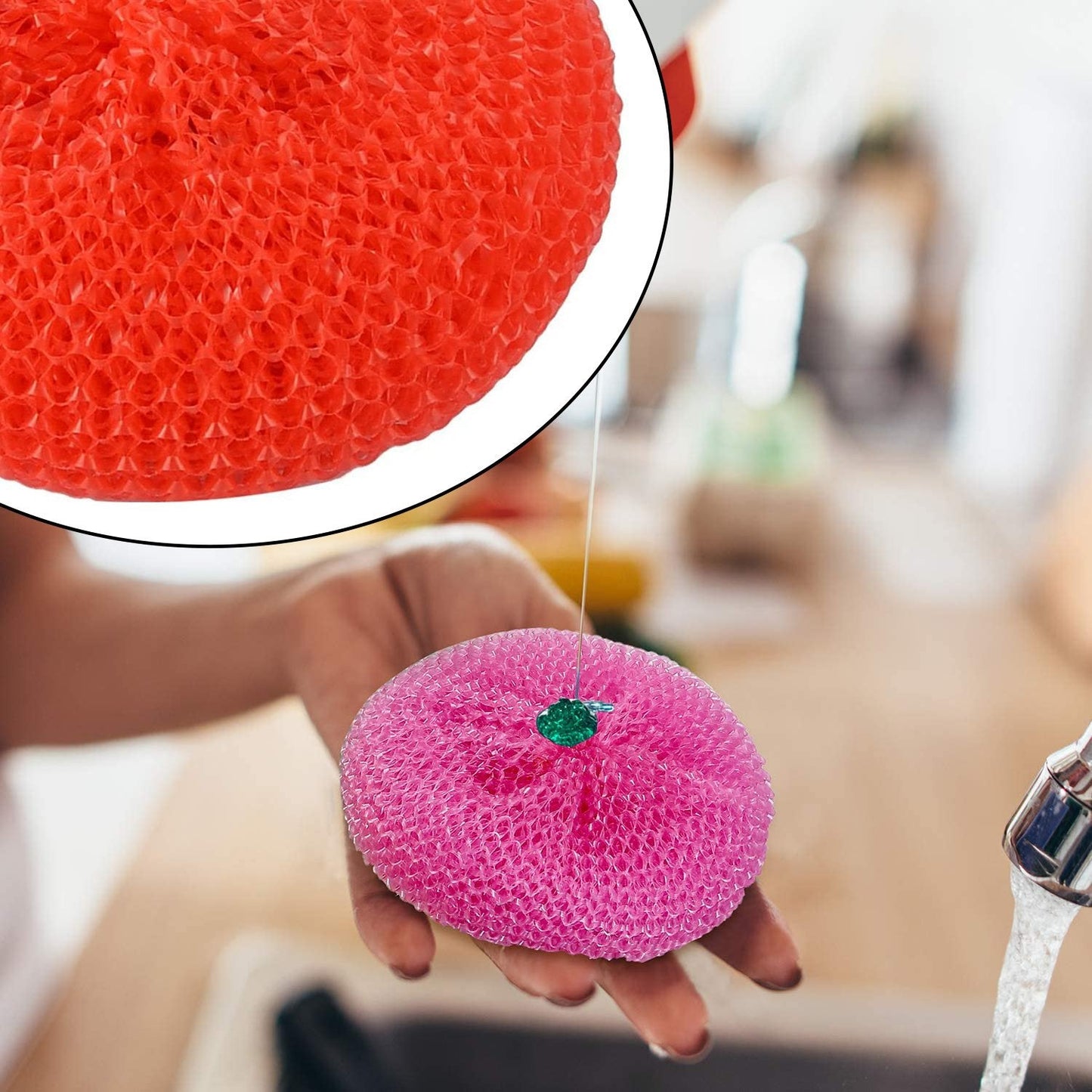 Plastic Round Nylon Scrubbers – Pack of 12 for Tough Cleaning - Chestore