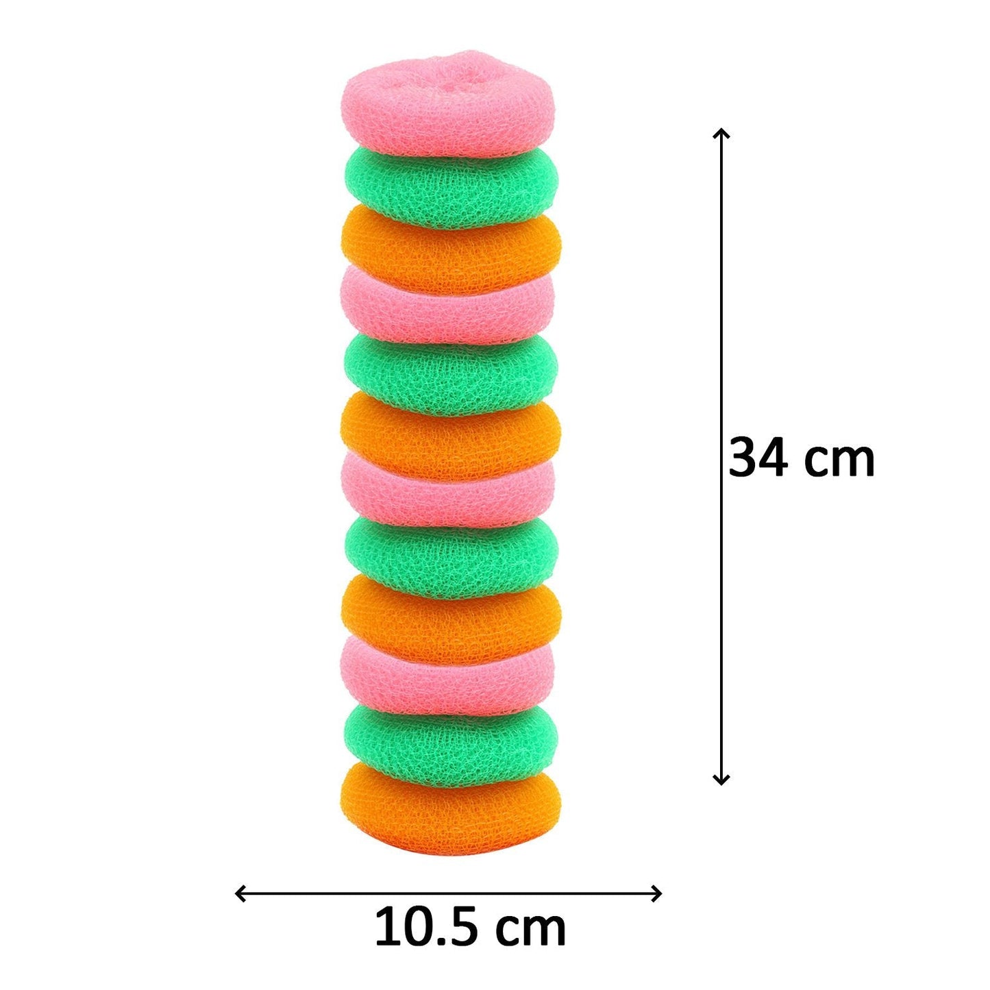 Plastic Round Nylon Scrubbers – Pack of 12 for Tough Cleaning - Chestore