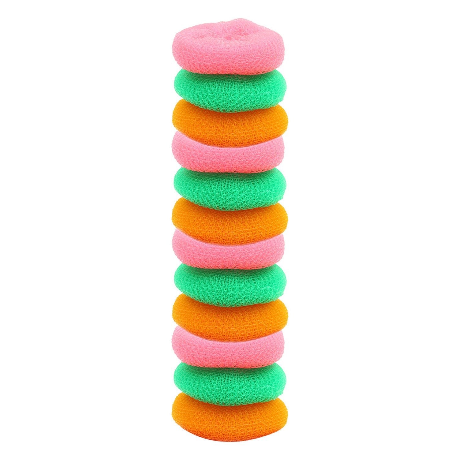 Plastic Round Nylon Scrubbers – Pack of 12 for Tough Cleaning - Chestore