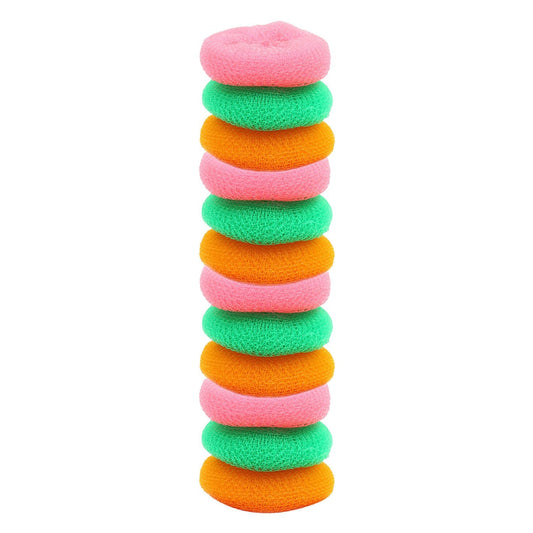 Plastic Round Nylon Scrubbers – Pack of 12 for Tough Cleaning - Chestore