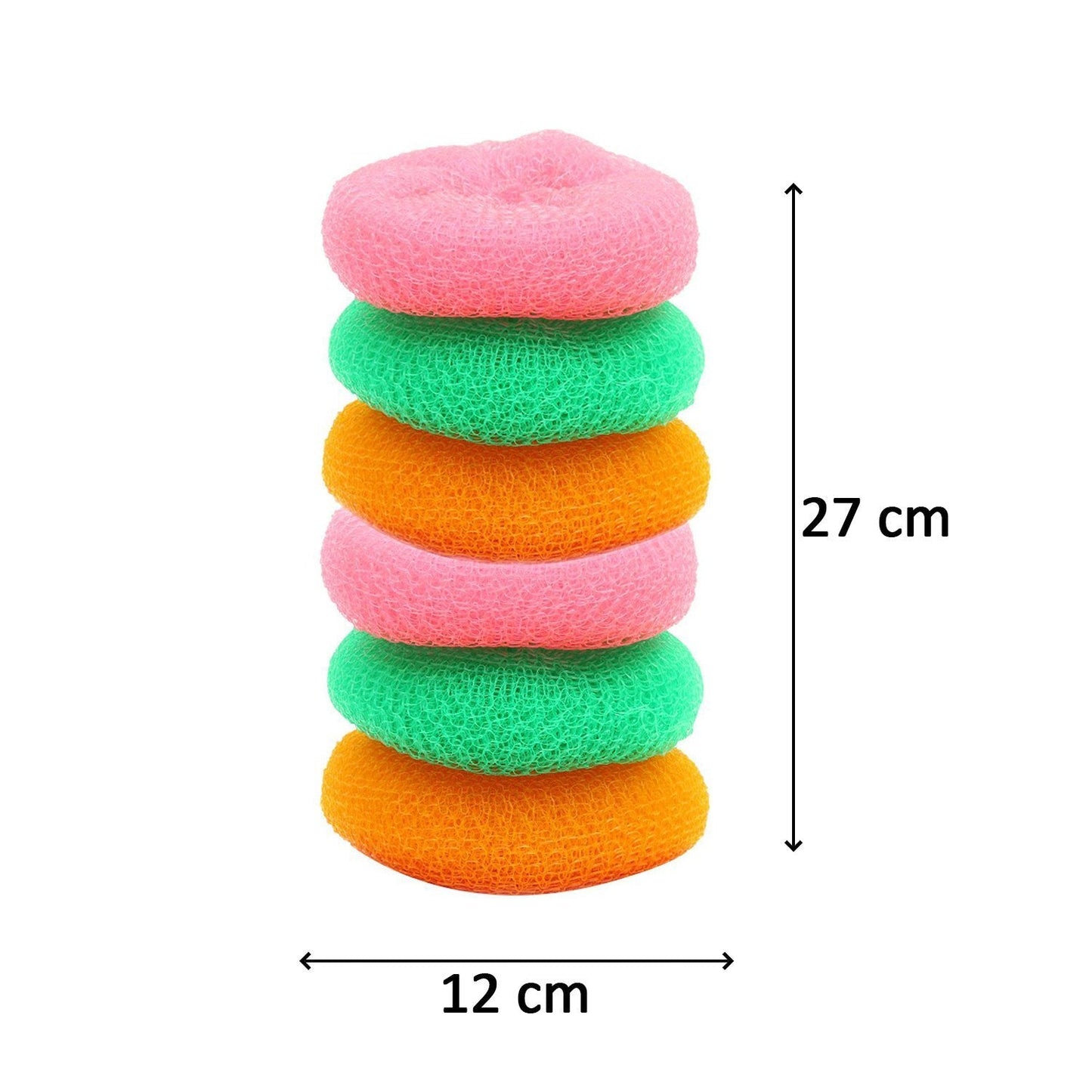 Plastic Round Nylon Scrubbers – Pack of 6 for Effective Cleaning - Chestore