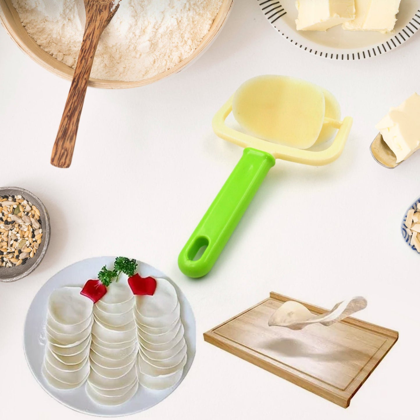 Plastic Round Roll Forming Cutter – Cake Ball Tongs & Puri Roller - Chestore