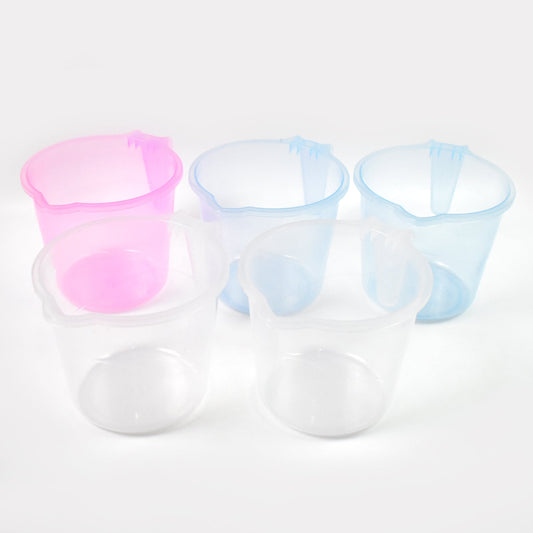 Plastic Round Transparent Bath Mug – 1200ml (5 Pcs) - Durable & Stylish - Chestore