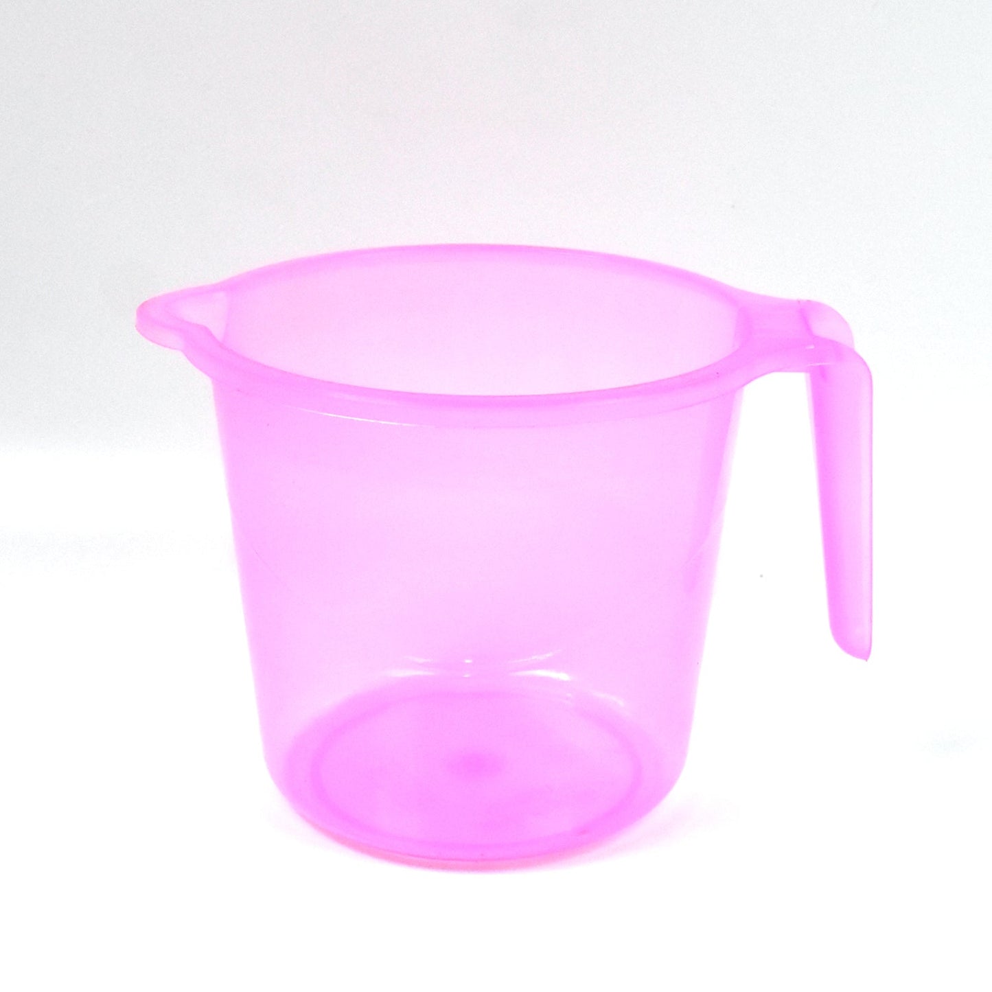 Plastic Round Transparent Bath Water Mug – 1200ml (Mix Color) - Chestore