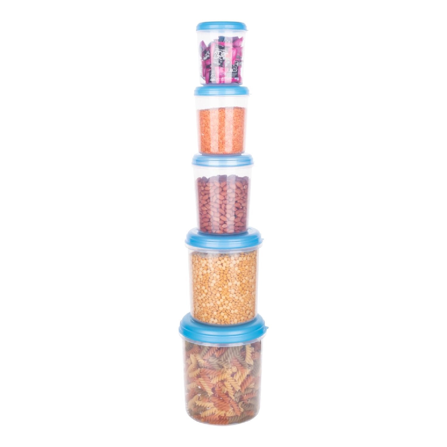 Plastic Transparent Airtight Container Set – 5 - Piece Food Storage (3000ml to 500ml) - Chestore