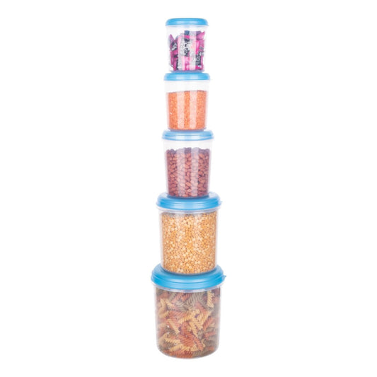 Plastic Transparent Airtight Container Set – 5 - Piece Food Storage (3000ml to 500ml) - Chestore