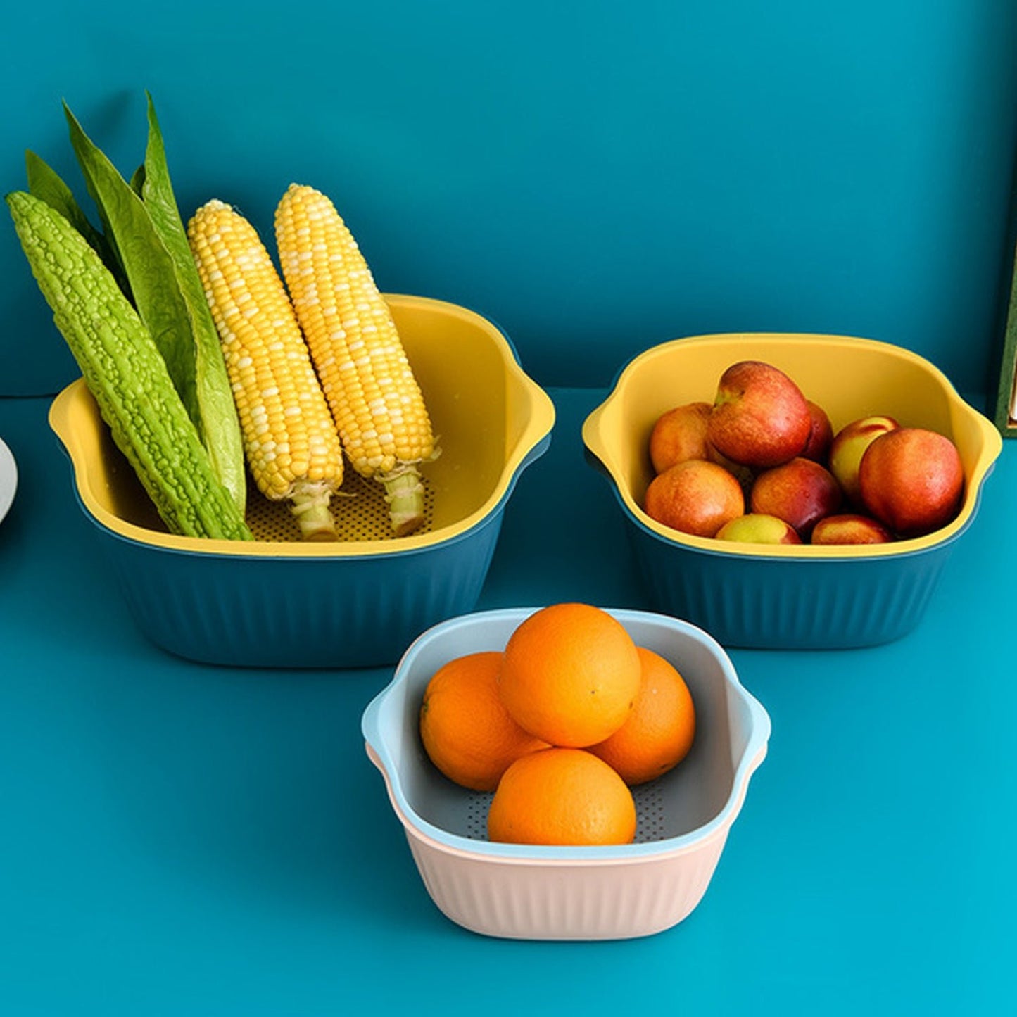 Plastic Washing Bowl & Strainer Basket – Kitchen Essential - Chestore