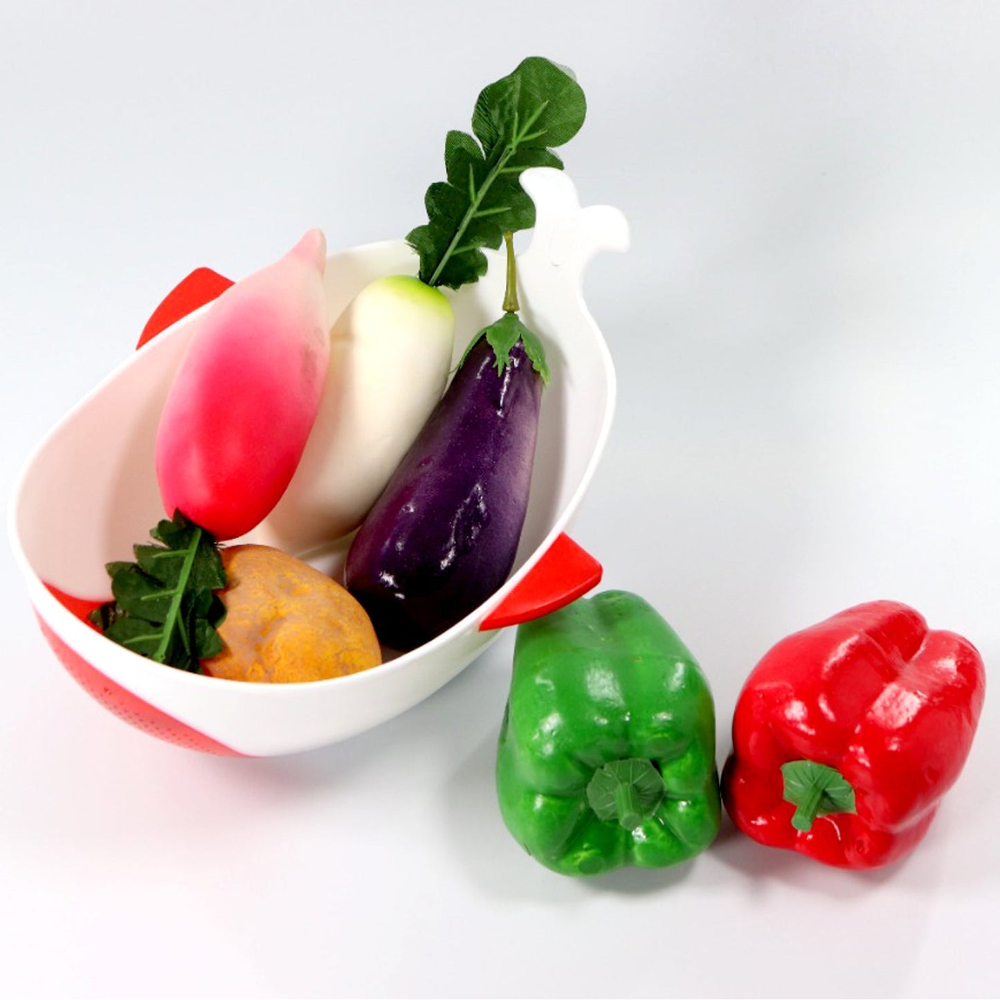 Plastic Washing Bowl & Strainer – Multi - Purpose Rice, Fruits & Vegetable Washer - Chestore