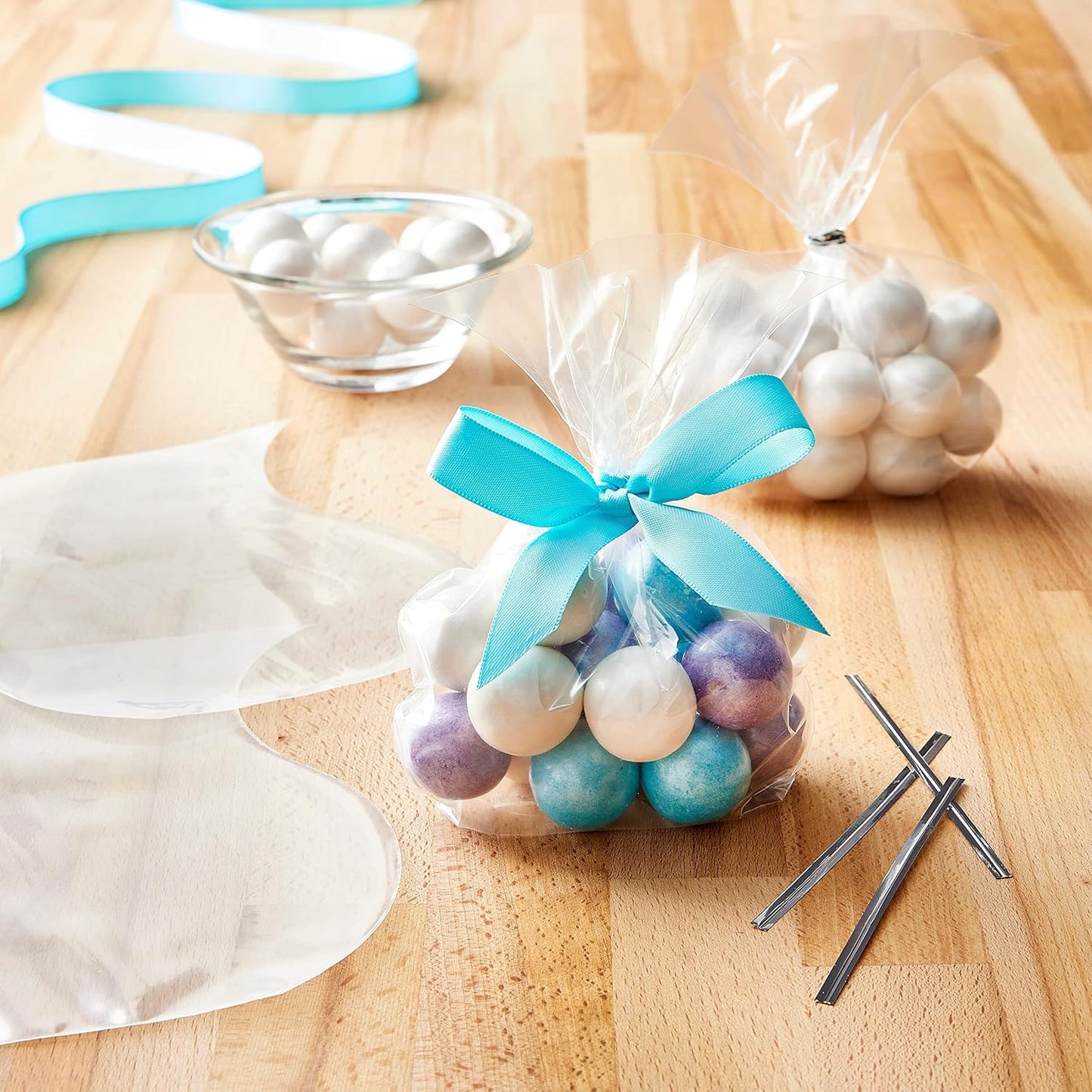 25-Piece Clear Cookie & Treat Bags – Flat Gift Bags for Snacks & Party Favors