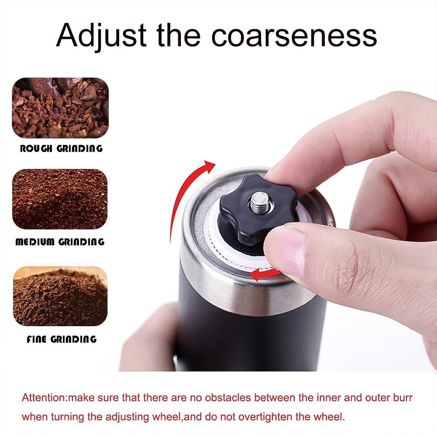 ☕ Portable Stainless Steel Manual Coffee Grinder – 1 Pc