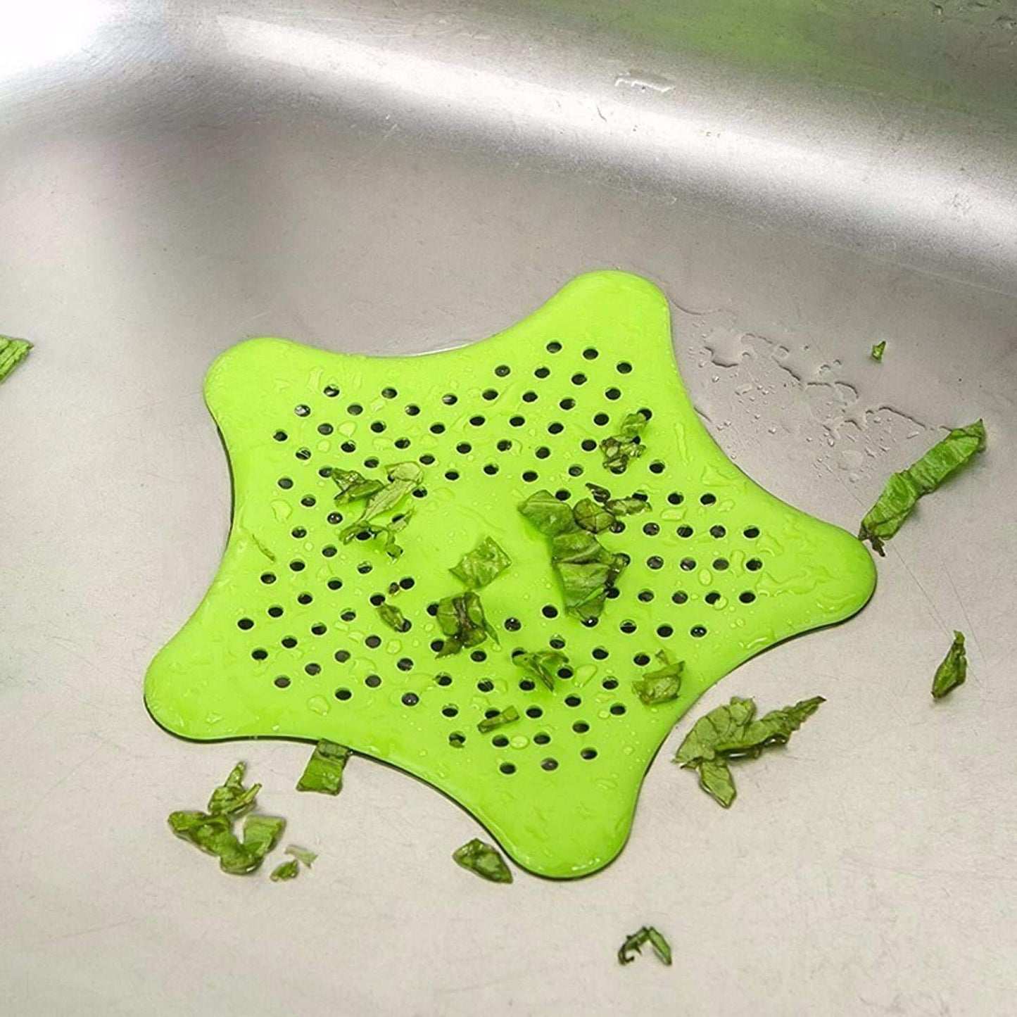 Star-Shaped Suction Cup Sink Drain Strainer | Hair Stopper & Filter for Kitchen & Bathroom (1 PC)