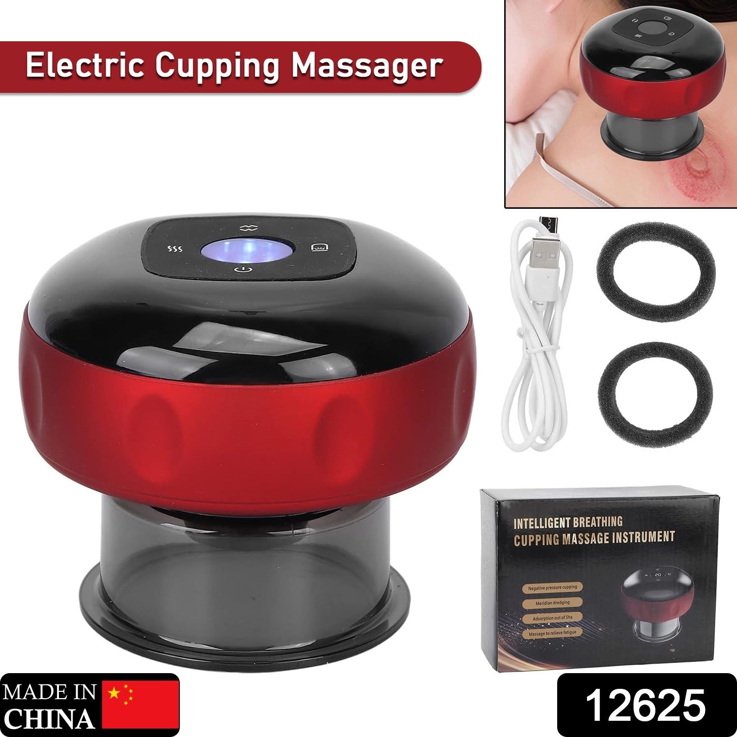 Electric Smart Cupping Therapy Set – Intelligent Breathing Massage for Back, Shoulder, Leg & Joint Pain Relief