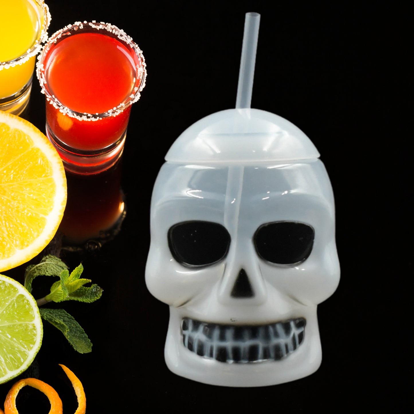 Ghost Face Water Bottle with Lid & Straw | Fun Party Cup for Kids & Adults