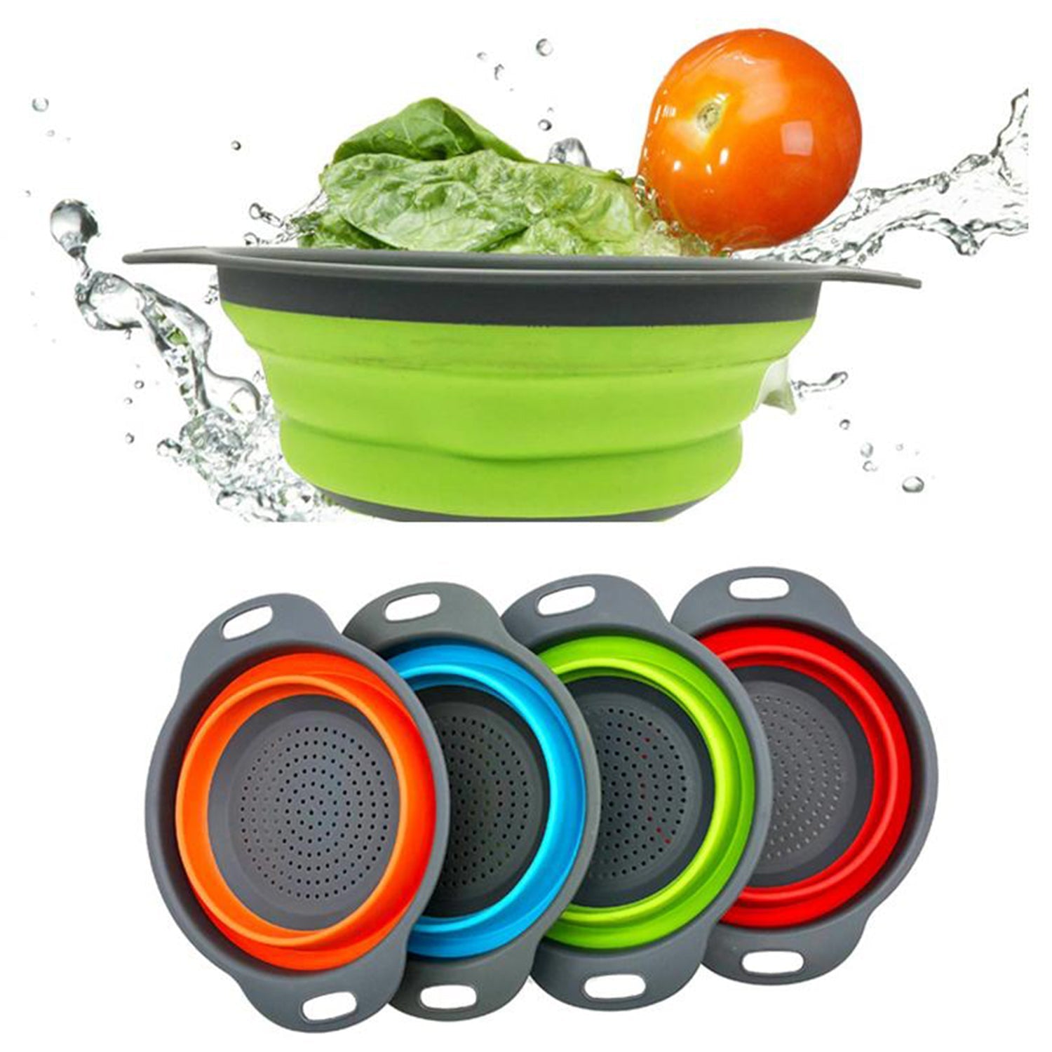 Round Foldable Silicone Strainer – Multipurpose Kitchen Tool - Chestore