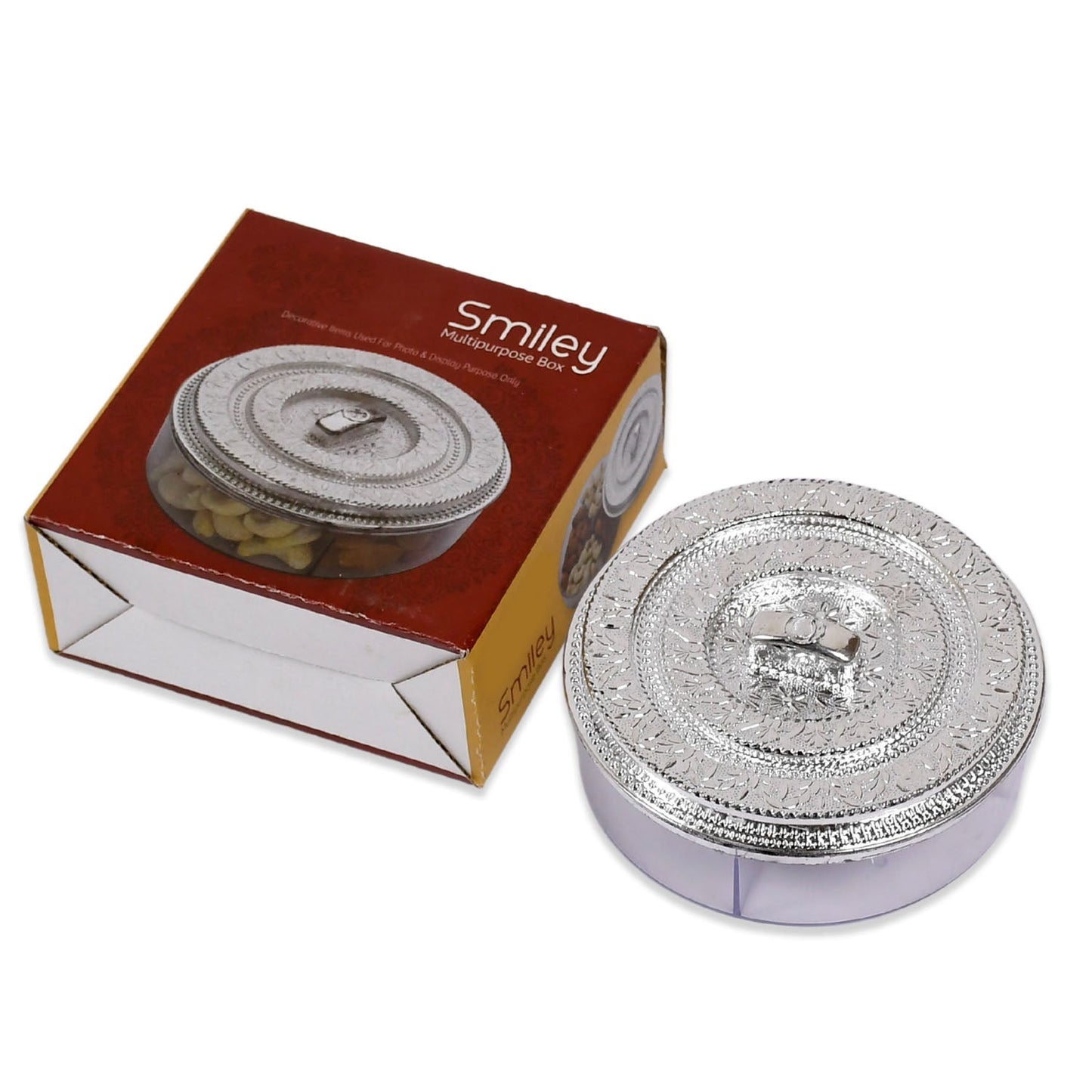 Round Smiley 4 - Compartment Storage Box - Kitchen & Home Organizer - Chestore