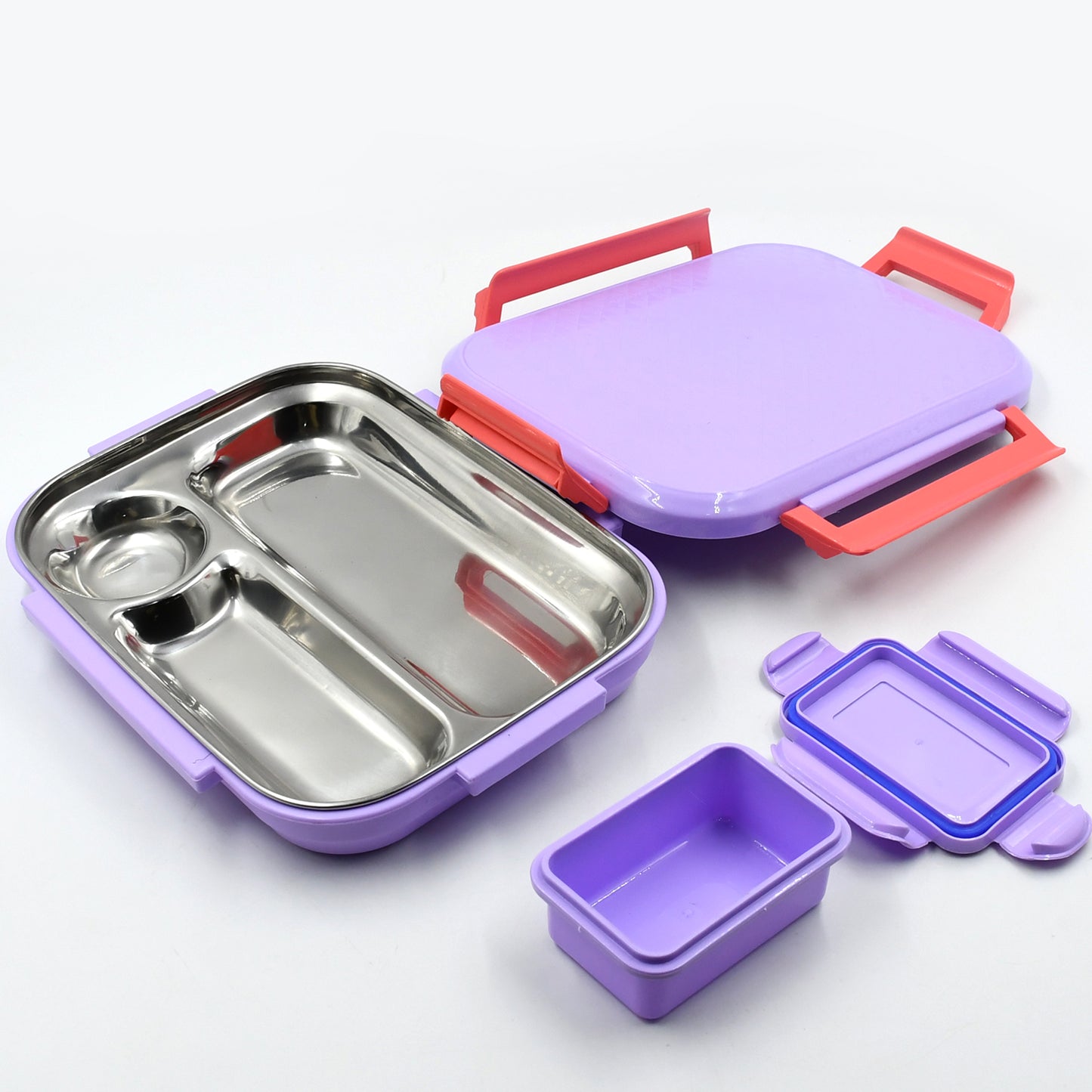High-Quality Plastic & Steel Lunch Box – Perfect for Kids' School Meals 🎒🍱